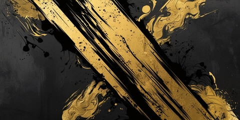 Fototapeta premium Golden And Black Abstract Background