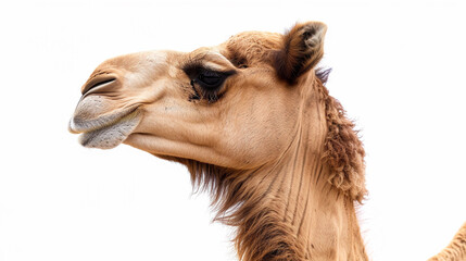 Obraz premium Camel on an isolated white background, object focused, png, stock image, hd quality, natural look
