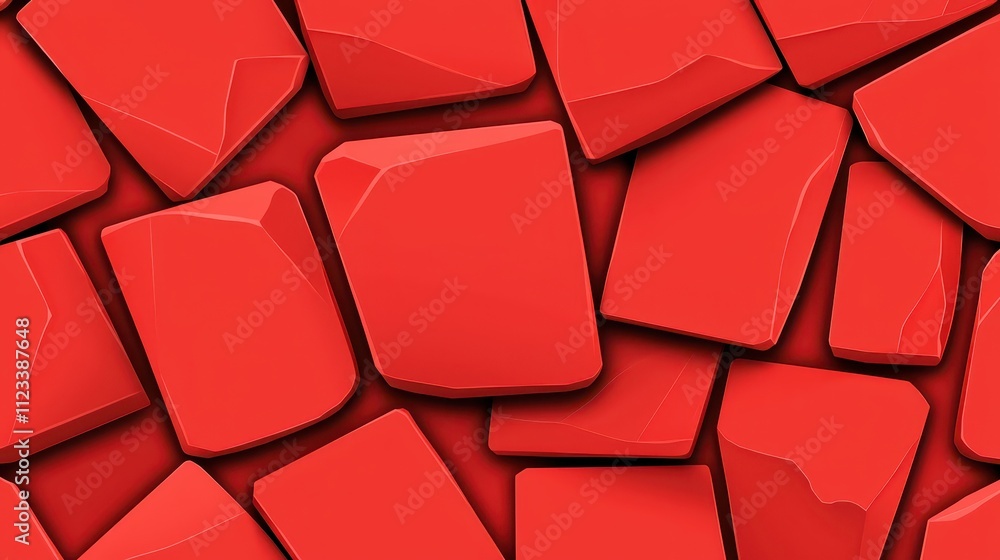 Poster A red background with red blocks