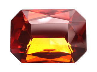 One red shiny gemstone isolated on white