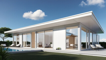 Fototapeta premium Modular homes exterior designs of modern architecture