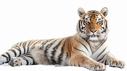white bengal tiger on an isolated white background, object focused, png, stock image, hd quality
