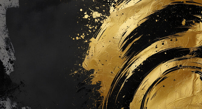 Golden And Black Abstract Background