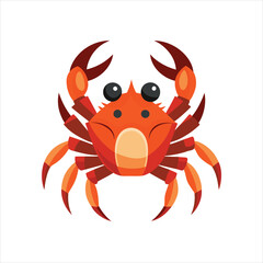 Crab Vector Illustration on White Background