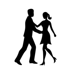 Dancing couple silhouette icon