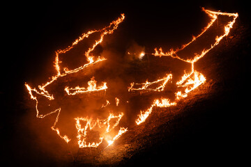 The burning sign of the Krampus
