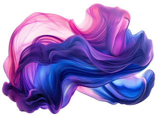 Obraz premium A colorful, flowing abstract shape with smooth curves and vibrant hues of pink, purple, and blue on transparent background.