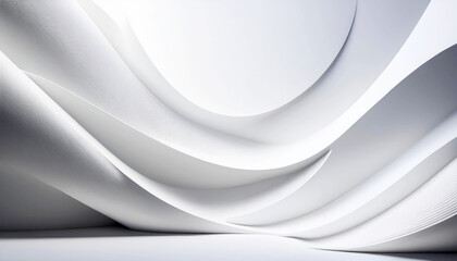 Obraz premium Abstract white architectural curves with soft light and shadows in minimalistic design
