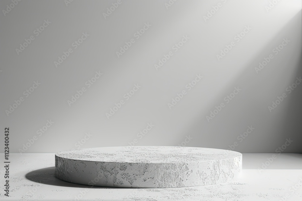 Aufkleber premium quality image of abstract gray textured background with empty podium in a white studio