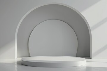Detailed Color Image of Pastel Gray Background with Gradient Light and Product Display