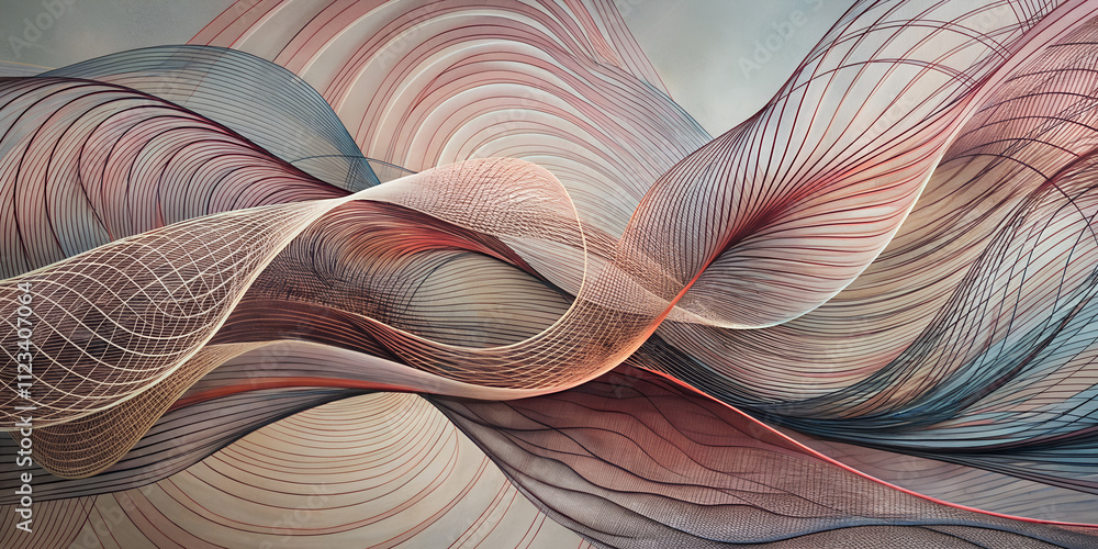 Poster fluid patterns create a captivating visual experience with dynamic lines and soft colors