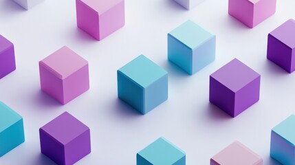 Fototapeta premium Abstract Composition with Colorful Cubes