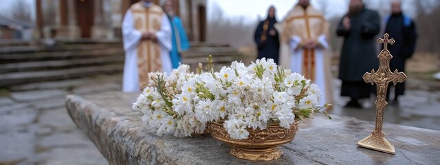 Great Lent: sacred beginning, Orthodox tradition, spiritual journey, church solemnity, priestly blessing, holy fasting, religious devotion, liturgical preparation, prayerful reflection, divine grace.