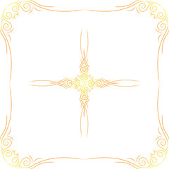 Decorative frame Elegant element for design in Eastern style, place for text. Floral golden border