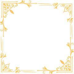Decorative frame Elegant element for design in Eastern style, place for text. Floral golden border