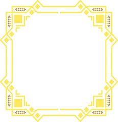 Decorative frame Elegant element for design in Eastern style, place for text. Floral golden border