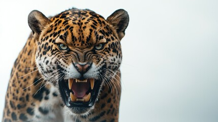 Obraz premium Intense roar of a jaguar wildlife habitat animal photography close-up natural environment predator concept