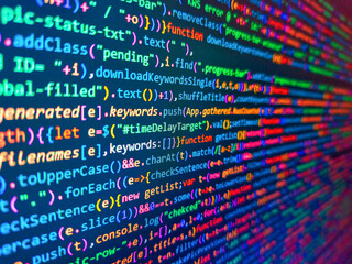 Programmer developer screen concept. Binary code abstract background. Computer technology...