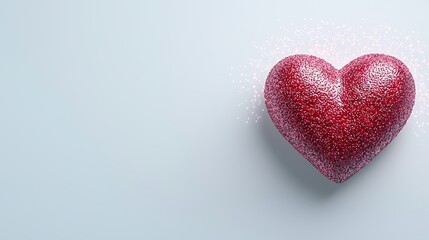 Obraz premium Sparkling Red Heart on Soft Background with Glitter Effect for Love, Romance, and Celebration Themes