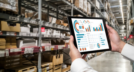 Business data dashboard provide business intelligence analytic for marketing strategy planning snugly with big data set to analyze customer demands and foreseeing business future