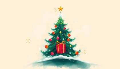 Obraz premium christmas tree with gifts.
