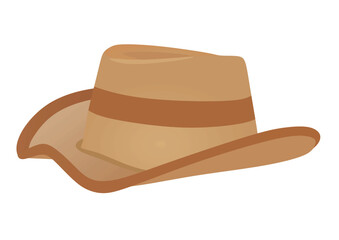 Brown cowboy hat. vector illustration