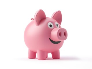 Fototapeta premium Decorative piggy bank with cheerful expression designed for savings and financial planning