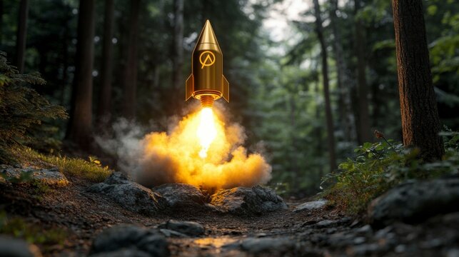 Concept of a light bulb turning into a rocket with smoke as it takes off symbolizing the power of ideas innovation education and the exciting journey of startup growth.