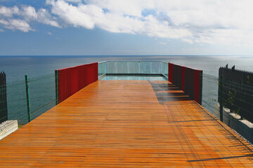 Obraz premium Seashore observation deck. Karaburun, Arnavutkoy, Istanbul, Turkey