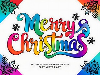 Merry Christmas Colorful Festive Holiday Greeting Design