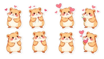 Obraz premium set of animals hamster stikers.