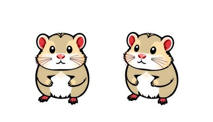 Fototapeta premium set of animals hamster stikers.