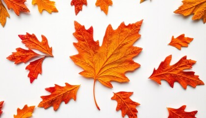 Fototapeta premium autumn leaves isolated on white