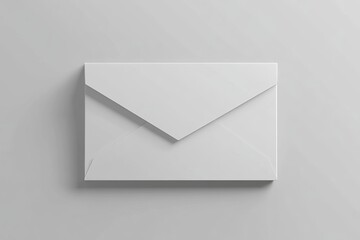 Realistic 3d mockup of blank white cardboard envelope shaped gift box for packaging design