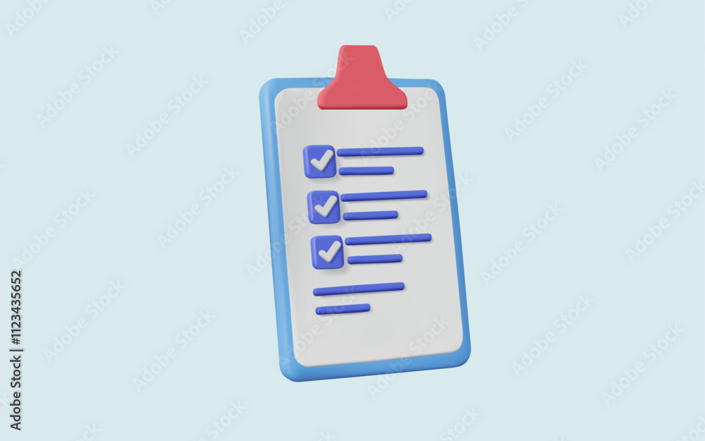 Poster 3d vector illustration of to do checklist. document with check marks. planning and organization of w