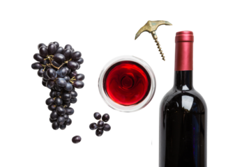 Red wine and ripe grapes