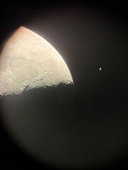 Moon and Saturn's Ring