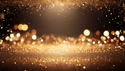 黒背景に金のパーティクルが輝く豪華な背景素材2