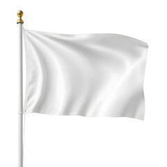 3D Render White Flag Element Icon Bandeira Branca PNG 