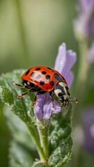 Fototapeta premium ladybug on a flower