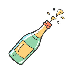 champagne bottle icon, valentines day illustration, valentine icon - simple line art of champagne bottle, symbolizing valentines day celebrations. valentine vector.