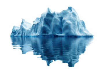 A stunning iceberg floating on calm waters, reflecting its intricate shapes and textures, showcasing the beauty of nature and climate change.