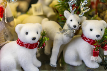 Christmas toys for holiday interior decoration