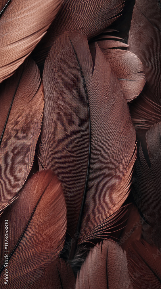 Poster a beautiful array of mocha feathers showcases intricate patterns and rich earthy hues, inviting admi