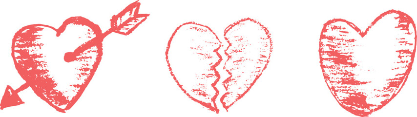 love arrow shape in hand drawing