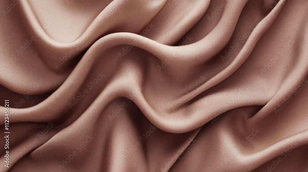 Poster soft, elegant fabric drapes to emphasize the rich tones of mocha mousse, capturing a sense of warmth