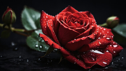 An abstract swirling rose with endlessly spiraling petals, blending seamlessly into a vibrant vortex of colors, creating a hypnotic effect