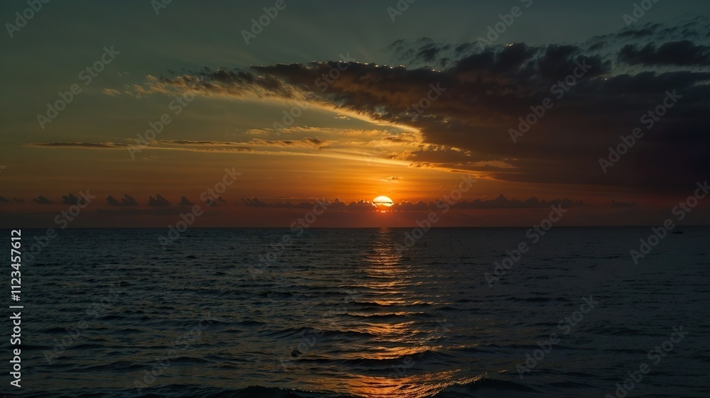 Wall mural sunset over the sea