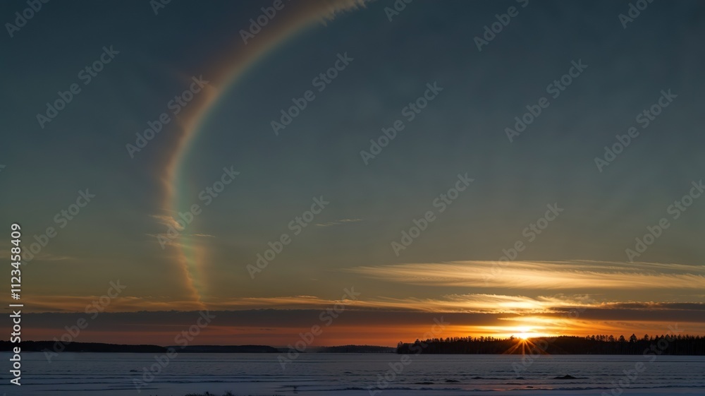 Wall mural rainbow in the sky