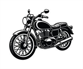 Obraz premium Royal Enfield motorbike Silhouette vector illustration, Motorbike Silhouette vector